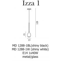 AZZARDO IZZA 1 Pendant shiny black  (AZ0130) #1