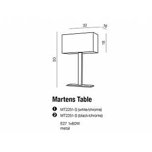 AZZARDO MARTENS table black (AZ1559) #1