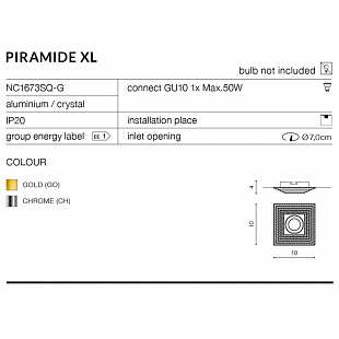 AZZARDO PIRAMIDE XL gold (AZ1462) #1