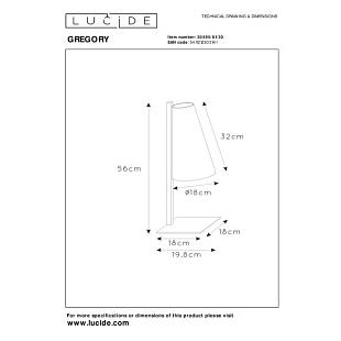 Interiérové svietidlo LUCIDE GREGORY Table 30595/81/30