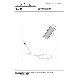 Interiérové svietidlo LUCIDE CLUBS Table lamp 09539/01/31