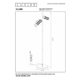 Interiérové svietidlo LUCIDE CLUBS Floor lamp 09739/02/30