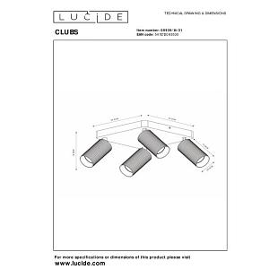 Interiérové svietidlo LUCIDE CLUBS Ceiling 09939/14/31