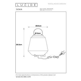 Interiérové svietidlo LUCIDE SISKA Table lamp 45503/01/65