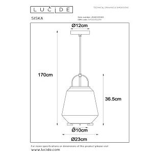 Interiérové svietidlo LUCIDE SISKA Pendant light 45403/01/65