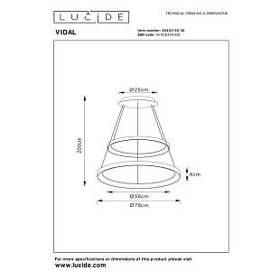 Interiérové svietidlo LUCIDE VIDAL 92W 46403/92/30