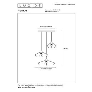 Interiérové svietidlo LUCIDE YUNKAI Ø 60 cm  10413/03/72