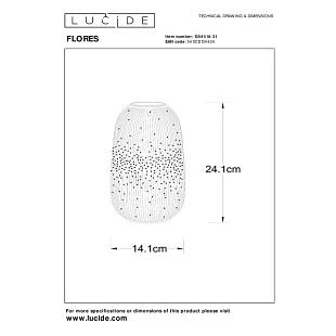 Interiérové svietidlo LUCIDE FLORES Ø 14,1 cm 13541/14/31