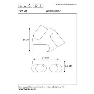 Interiérové svietidlo LUCIDE PUNCH 3xGU10  13958/13/30