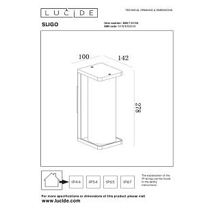 Vonkajšie svietidlo LUCIDE SLIGO Wall IP65 15807/01/30