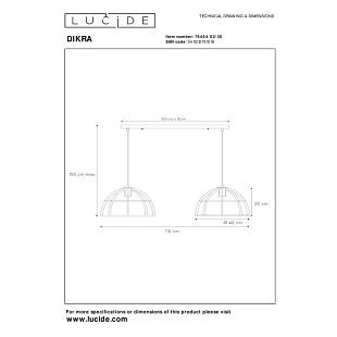 Interiérové svietidlo LUCIDE DIKRA Pendant  76464/02/30