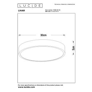 Interiérové svietidlo LUCIDE UNAR Ø30cm Black 79185/30/30