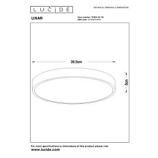 Interiérové svietidlo LUCIDE UNAR Ø39,5cm Black 79185/40/30