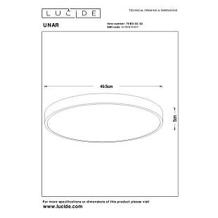 Interiérové svietidlo LUCIDE UNAR Ø50cm Black 79185/50/30