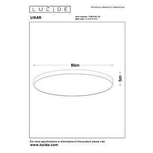 Interiérové svietidlo LUCIDE UNAR Ø80cm Black 79185/80/30