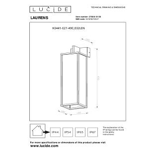 Vonkajšie svietidlo LUCIDE LAURENS nástenné 27806/01/30