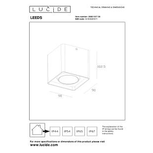 Vonkajšie svietidlo LUCIDE LEEDS IP54 Black 28801/07/30