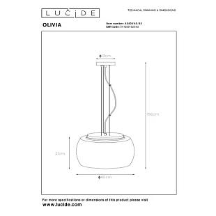 Interiérové svietidlo LUCIDE OLIVIA závesné 45401/40/65