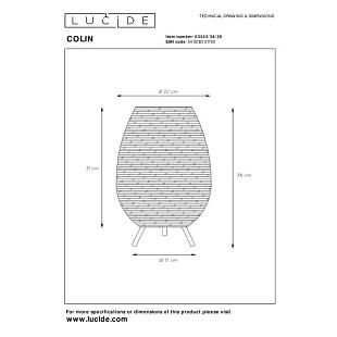 Interiérové svietidlo LUCIDE COLIN Ø22cm  03543/36/30