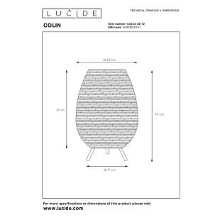 Interiérové svietidlo LUCIDE COLIN Ø22cm  03543/36/72