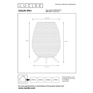 Vonkajšie svietidlo LUCIDE COLIN IP44 stolová 03843/36/72