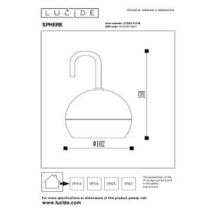 Vonkajšie svietidlo LUCIDE SPHERE IP54 Ø10cm 27800/01/29