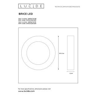 Stropné svietidlo LUCIDE BRICE-LED  28116/11/30
