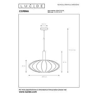 Interiérové svietidlo LUCIDE CORINA závesné svietidlo 03447/52/38