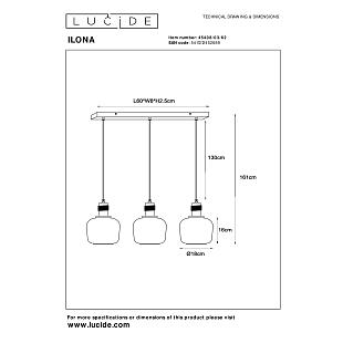 Interiérové svietidlo LUCIDE ILONA závesné svietidlo 45408/03/62