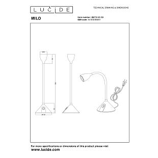 Interiérové svietidlo LUCIDE MILO stolová lampa 18673/03/30