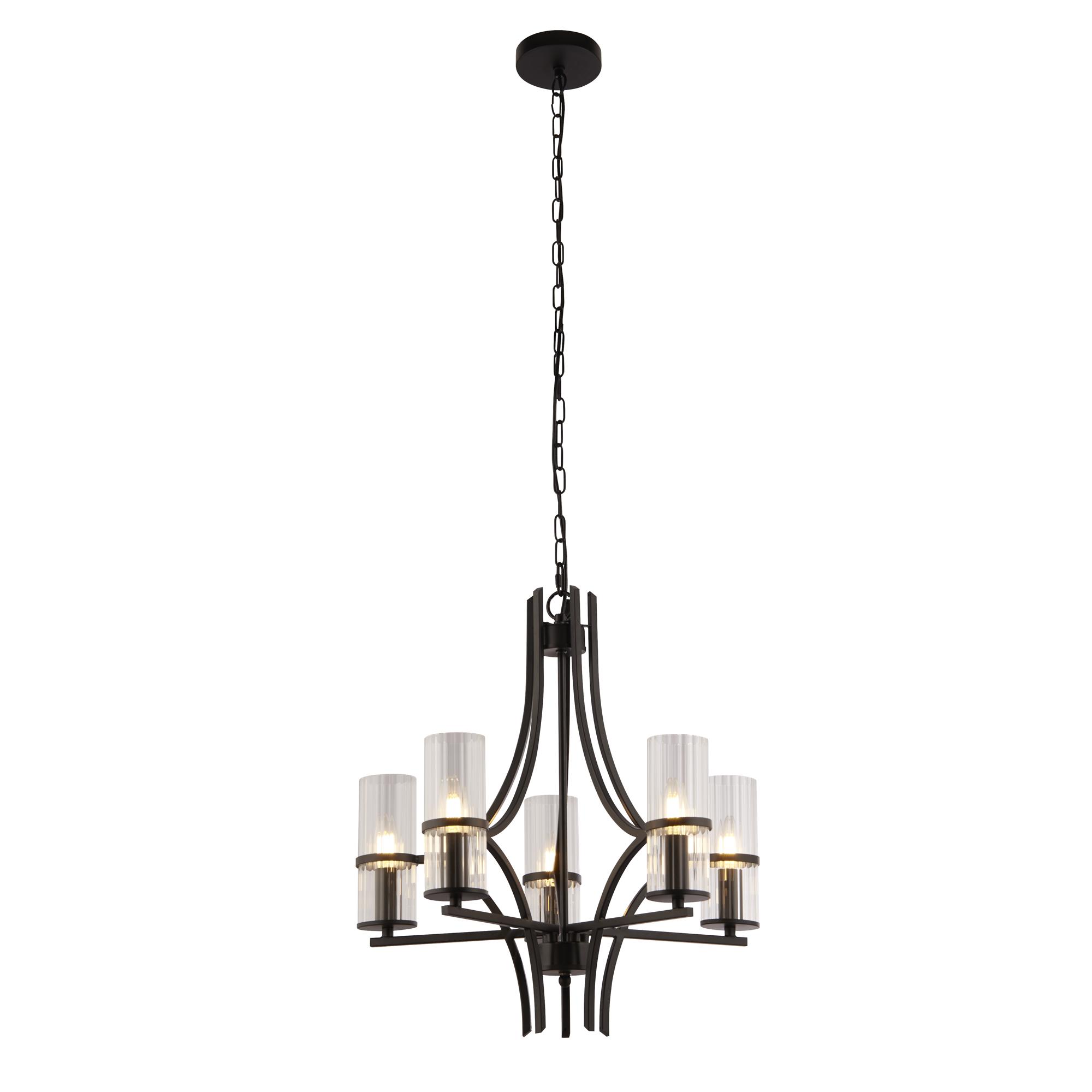 Interiérové svietidlo SearchLight Lux&Belle závesný luster 33210-5BK