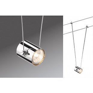 Interierový lištový systém PAULMANN Lankový systém, Halogen, 5x20W, TeleComet II 230V/12V, GU4, Chro 94059