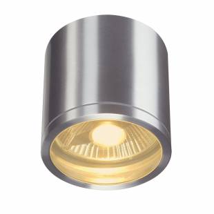 Stropné svietidlo SLV ROX venkovní stropné svietidlo QPAR111 IP44 kulaté kartáčovaný hliník max.50W