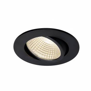 Stropné svietidlo SLV NEW TRIA 68 I CS Indoor, stropné vstavané LED svietidlo, černé, kruhové, 3000K, 38°, vč. přídržných pružin ovladače