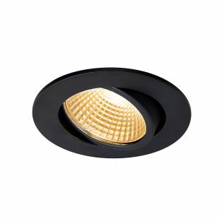 Stropné svietidlo SLV NEW TRIA 68 I CS Indoor, stropné vstavané LED svietidlo, černé, kruhové, 2700K, 38°, vč. přídržných pružin ovladače