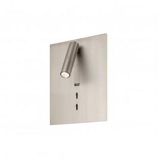 Interiérové svietidlo REDO ZEN + USB satin nickel 01-2997