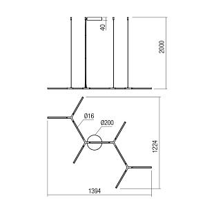 Interiérové svietidlo REDO STICK LED 65W BRASS  01-2796