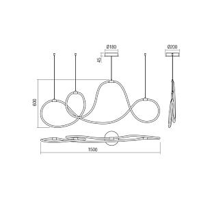 Interiérové svietidlo REDO HENK SU LED 80W 3000K SBK  01-3557