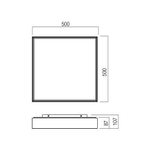 Stropné svietidlo REDO HOVER SQ 40W+15W BK 01-4472