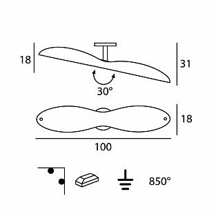 Interiérové svietidlo Stropné a nástenné svietidlo Linea Light Modern kolekcia bianco 6222