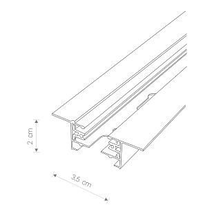 Interiérové svietidlo Nowodvorski zápustná lišta 1-F 1m 9012