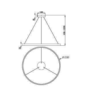 Interiérové svietidlo MAYTONI RIM MOD058PL-L54B3K