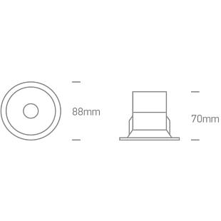 Interiérové svietidlo ONE LIGHT zápustné svietidlo  10108D/W/W