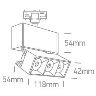 Interiérové svietidlo ONE LIGHT svietidlo na 3-F lištu 65306BT/W/W