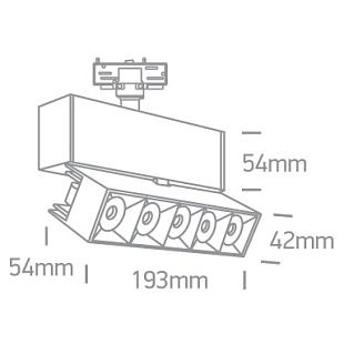 Interiérové svietidlo ONE LIGHT svietidlo na 3-F lištu 65506BT/W/W