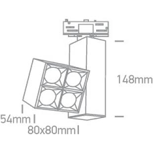 Interiérové svietidlo ONE LIGHT svietidlo na 3-F lištu 65406BT/W/W