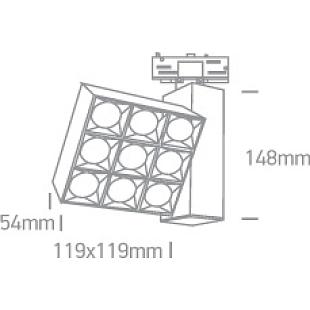 Interiérové svietidlo ONE LIGHT svietidlo na 3-F lištu 65906BT/W/W