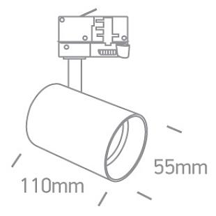 Interiérové svietidlo ONE LIGHT svietidlo na 3-F lištu 65524T/BBS/W