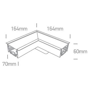 Interiérové svietidlo ONE LIGHT zápustný rohový spoj  38152RC/W/C