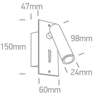 Interiérové svietidlo ONE LIGHT nástenné svietidlo  65746R/W/W